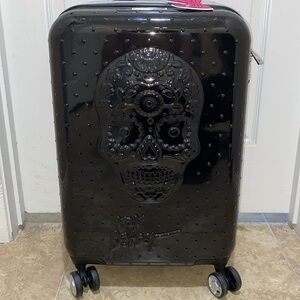 Betsey Johnson Sugar Skull Hard Side Spinner Carry-On Luggage